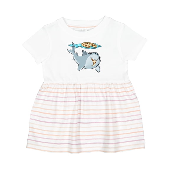 Inktastic Pizza Shark Girls Baby Dress