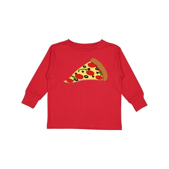 Inktastic Pizza Slice Boys or Girls Long Sleeve Toddler T-Shirt