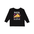 thumbnail image 1 of Inktastic Pizza is My Valentine with Hearts Boys or Girls Long Sleeve Toddler T-Shirt, 1 of 5