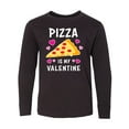 thumbnail image 1 of Inktastic Pizza is My Valentine with Hearts Long Sleeve Youth T-Shirt, 1 of 5