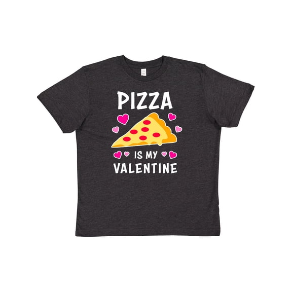 Inktastic Pizza is My Valentine with Hearts Youth T-Shirt
