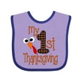 thumbnail image 1 of Inktastic Plaid 1st Thanksgiving Turkey Boys or Girls Baby Bib, 1 of 4