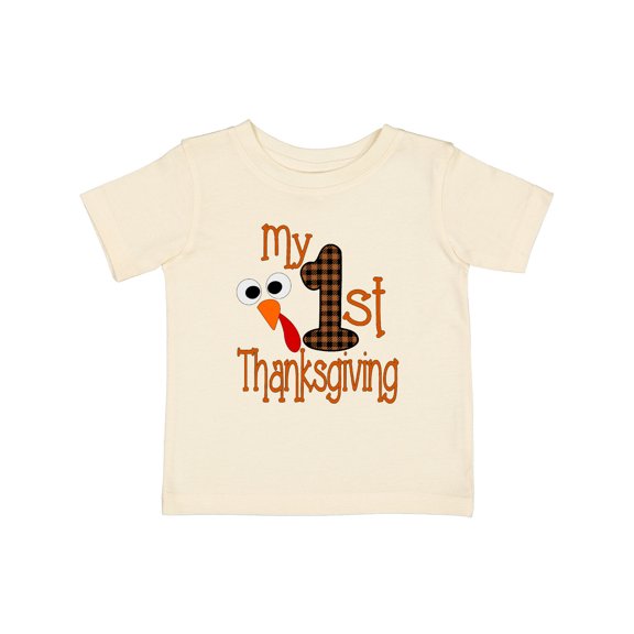 Inktastic Plaid 1st Thanksgiving Turkey Boys or Girls Baby T-Shirt