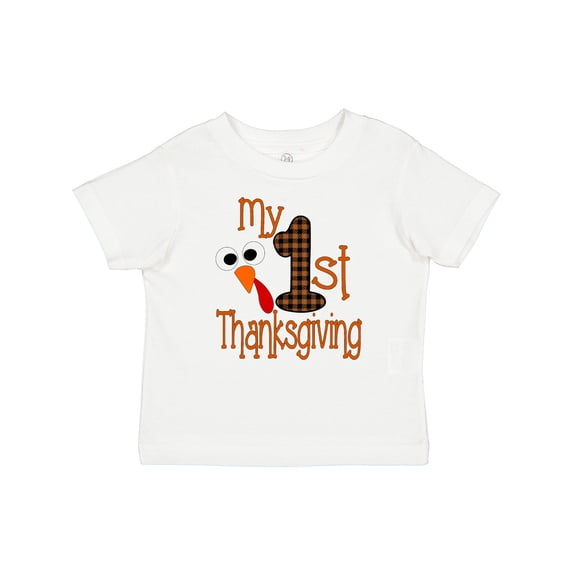 Inktastic Plaid 1st Thanksgiving Turkey Boys or Girls Baby T-Shirt