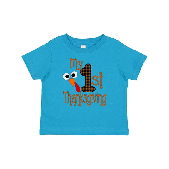 Inktastic Plaid 1st Thanksgiving Turkey Boys or Girls Baby T-Shirt