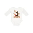 thumbnail image 1 of Inktastic Plaid 1st Thanksgiving Turkey Boys or Girls Long Sleeve Baby Bodysuit, 1 of 5
