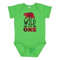 thumbnail image 1 of Inktastic Plaid Bear Wild and 1 with Arrow Boys or Girls Baby Bodysuit, 1 of 5