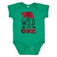 thumbnail image 1 of Inktastic Plaid Bear Wild and 1 with Arrow Boys or Girls Baby Bodysuit, 1 of 5