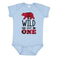 thumbnail image 1 of Inktastic Plaid Bear Wild and 1 with Arrow Boys or Girls Baby Bodysuit, 1 of 5