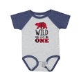 thumbnail image 1 of Inktastic Plaid Bear Wild and 1 with Arrow Boys or Girls Baby Bodysuit, 1 of 5
