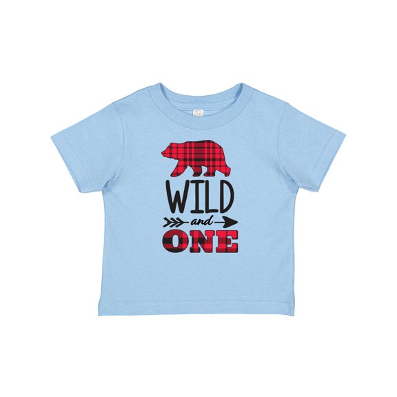 Inktastic Plaid Bear Wild and 1 with Arrow Boys or Girls Baby T-Shirt