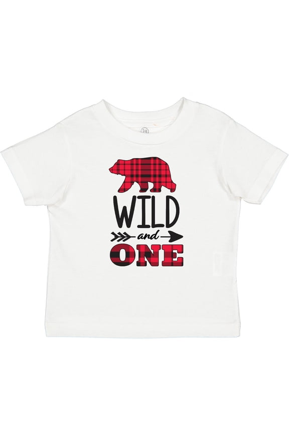Plaid Bear Wild and 1 with Arrow Boys or Girls Baby T-Shirt
