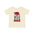 thumbnail image 1 of Inktastic Plaid Bear Wild and 1 with Arrow Boys or Girls Baby T-Shirt, 1 of 5