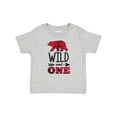 thumbnail image 1 of Inktastic Plaid Bear Wild and 1 with Arrow Boys or Girls Baby T-Shirt, 1 of 5
