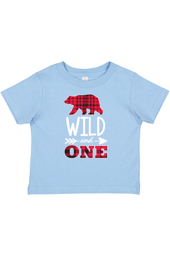 Plaid Bear Wild and 1 with Arrow Boys or Girls Baby T-Shirt