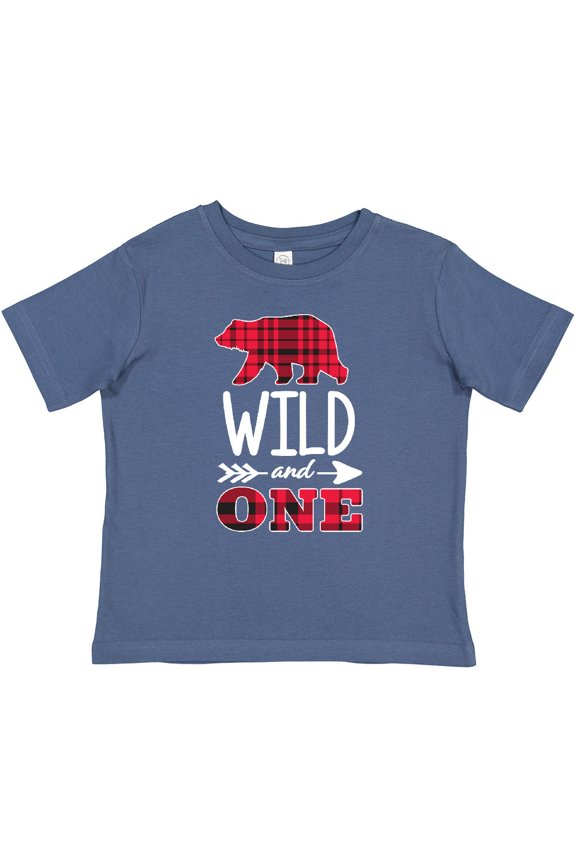 Plaid Bear Wild and 1 with Arrow Boys or Girls Baby T-Shirt