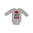 thumbnail image 1 of Inktastic Plaid Bear Wild and 1 with Arrow Boys or Girls Long Sleeve Baby Bodysuit, 1 of 5