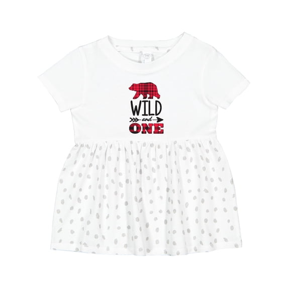 Inktastic Plaid Bear Wild and 1 with Arrow Girls Baby Dress