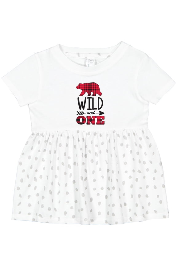 Plaid Bear Wild and 1 with Arrow Girls Baby Dress