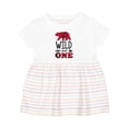 thumbnail image 1 of Inktastic Plaid Bear Wild and 1 with Arrow Girls Baby Dress, 1 of 5