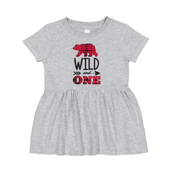 Inktastic Plaid Bear Wild and 1 with Arrow Girls Baby Dress