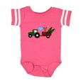 thumbnail image 1 of Inktastic Plaid Christmas Tractor With Cute Reindeer Boys or Girls Baby Bodysuit, 1 of 5