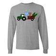 thumbnail image 1 of Inktastic Plaid Christmas Tractor with Cute Reindeer Long Sleeve T-Shirt, 1 of 5