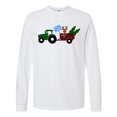 thumbnail image 1 of Inktastic Plaid Christmas Tractor with Cute Reindeer Long Sleeve T-Shirt, 1 of 5