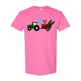 thumbnail image 1 of Inktastic Plaid Christmas Tractor with Cute Reindeer T-Shirt, 1 of 5