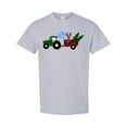 thumbnail image 1 of Inktastic Plaid Christmas Tractor with Cute Reindeer T-Shirt, 1 of 5