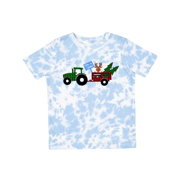 Inktastic Plaid Christmas Tractor with Cute Reindeer Boys or Girls Toddler T-Shirt