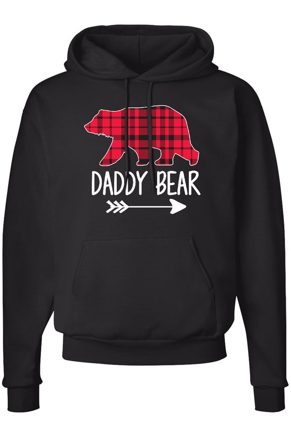 Plaid Daddy Bear with Arrow Adult Hoodie Sweatshirt