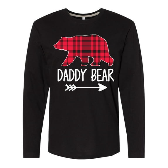 Inktastic Plaid Daddy Bear with Arrow Long Sleeve T-Shirt