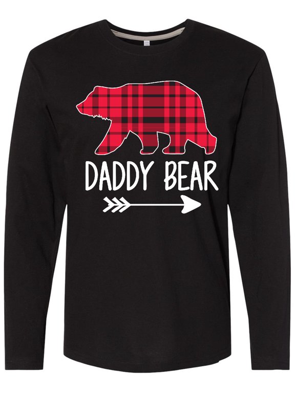 Plaid Daddy Bear with Arrow Long Sleeve T-Shirt