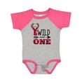 thumbnail image 1 of Inktastic Plaid Deer Wild and 1 with Arrow Boys or Girls Baby Bodysuit, 1 of 5