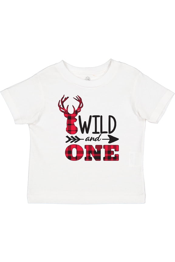 Plaid Deer Wild and 1 with Arrow Boys or Girls Baby T-Shirt