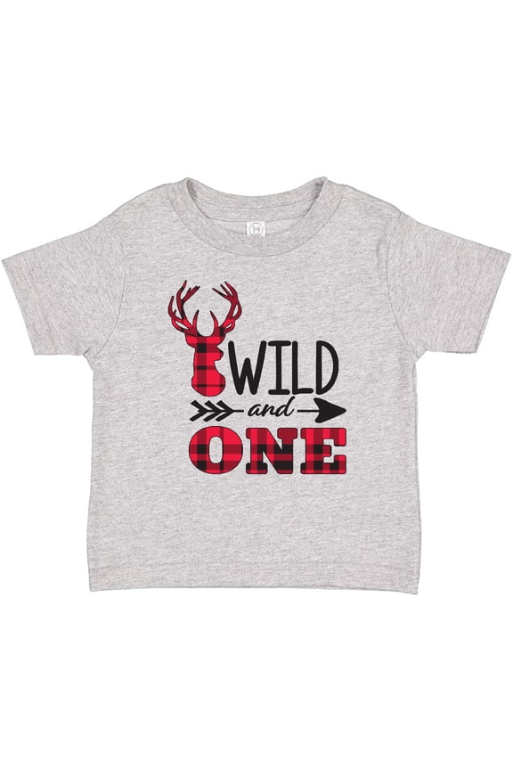 Plaid Deer Wild and 1 with Arrow Boys or Girls Baby T-Shirt