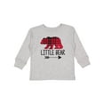 thumbnail image 1 of Inktastic Plaid Little Bear with Arrow Boys or Girls Long Sleeve Toddler T-Shirt, 1 of 5