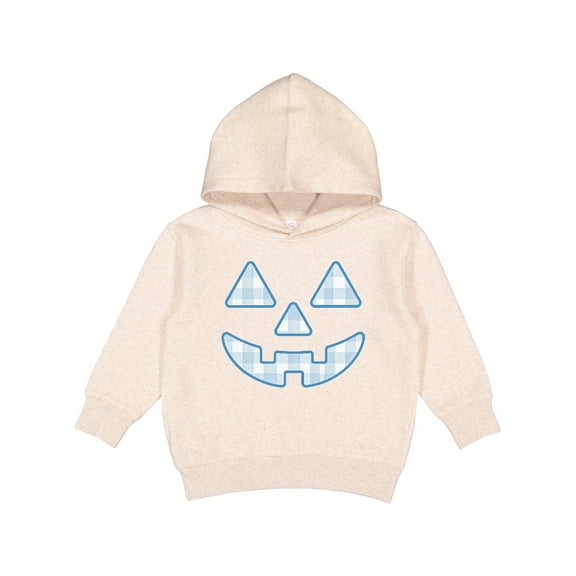 Inktastic Plaid Pumpkin Face Halloween Checkered Print Toddler Hoodie