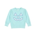 thumbnail image 1 of Inktastic Plaid Pumpkin Face Halloween Checkered Print Toddler Sweatshirt, 1 of 4