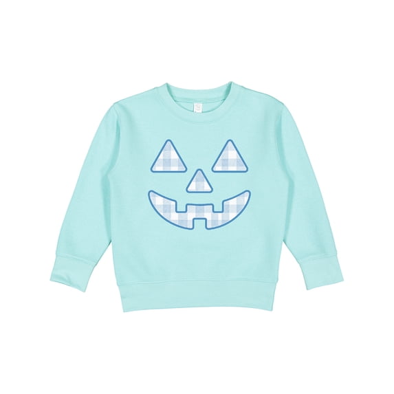 Inktastic Plaid Pumpkin Face Halloween Checkered Print Toddler Sweatshirt