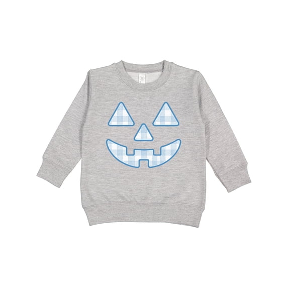 Inktastic Plaid Pumpkin Face Halloween Checkered Print Toddler Sweatshirt