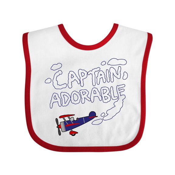 Inktastic Plane Captain Adorable Boys Baby Bib