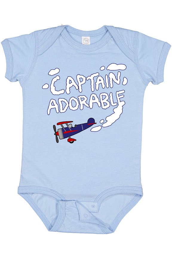 Plane Captain Adorable Boys Baby Bodysuit