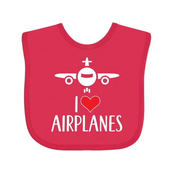 Inktastic Plane I Love Airplanes Boys or Girls Baby Bib