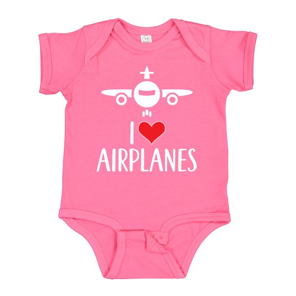 Inktastic Plane I Love Airplanes Boys or Girls Baby Bodysuit