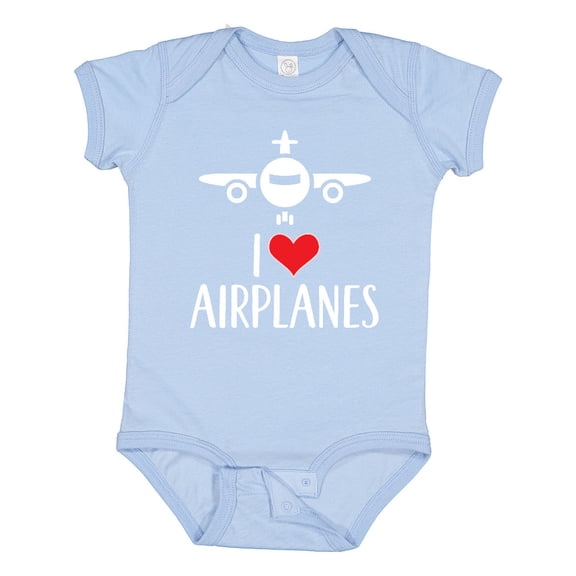 Inktastic Plane I Love Airplanes Boys or Girls Baby Bodysuit