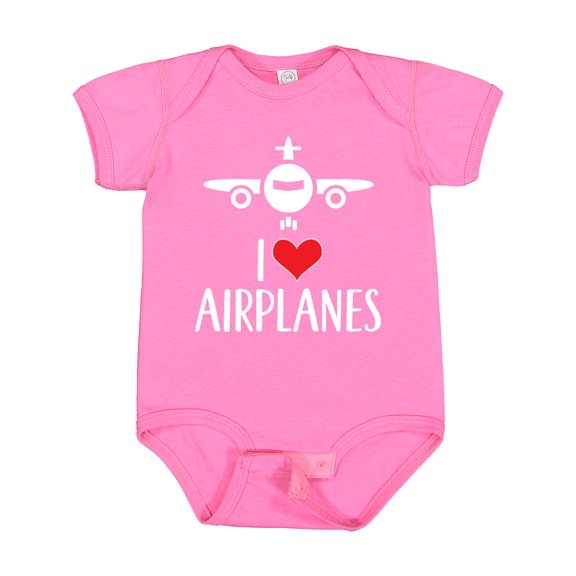 Inktastic Plane I Love Airplanes Boys or Girls Baby Bodysuit