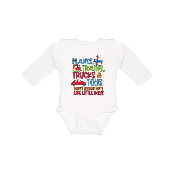 Inktastic Planes Trains Trucks and Toys Nothing Quite Like Little Boys Boys Long Sleeve Baby Bodysuit