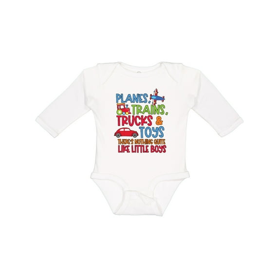 Inktastic Planes Trains Trucks and Toys Nothing Quite Like Little Boys Boys Long Sleeve Baby Bodysuit